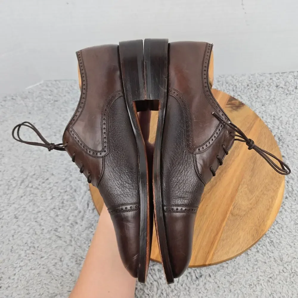 Mezlan Mens 10M Nicola Brown Leather Cap Toe Brogue Casual Oxford Dress Shoe